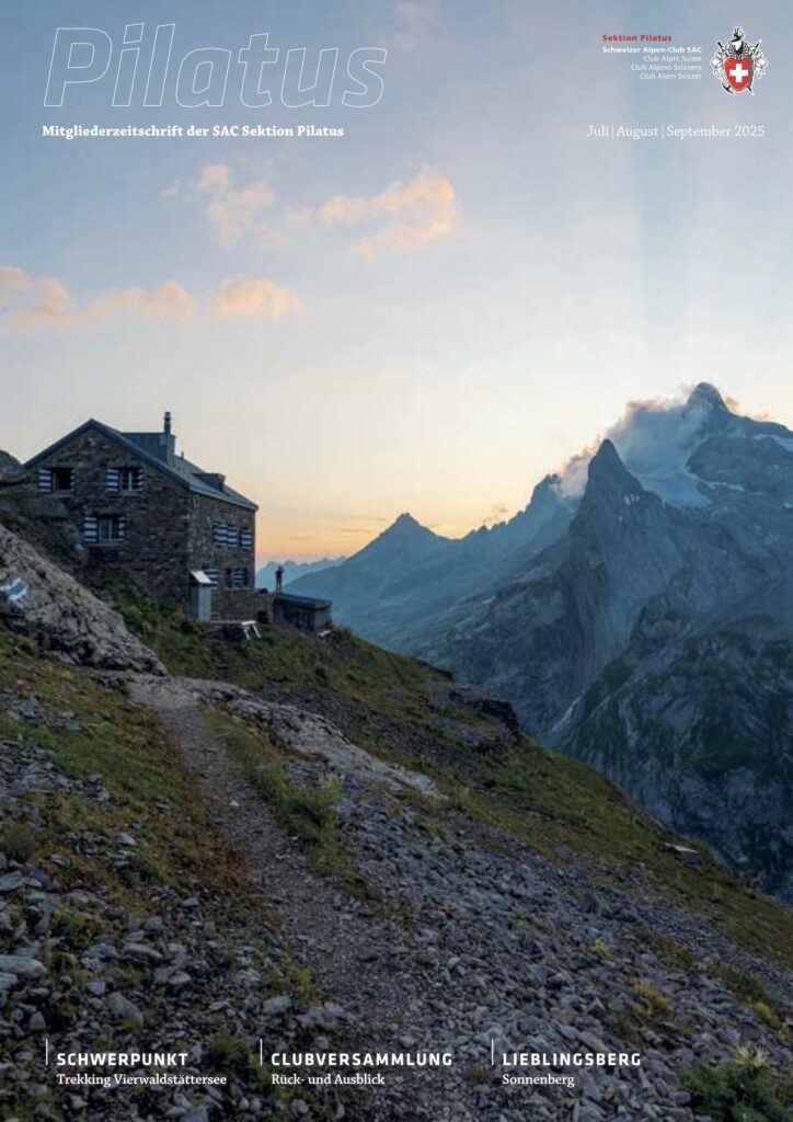 sac Pilatus Cover 2025, Abendstimmung auf der Hüfihütte