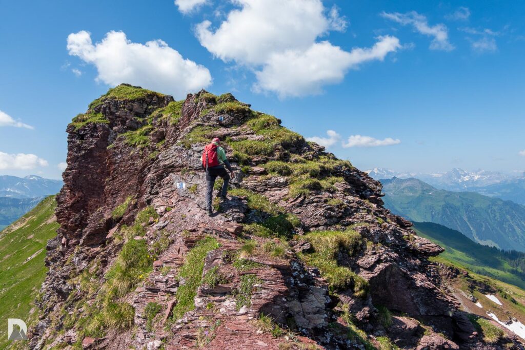 roter Verrucano am Guldergrat, Felix im Aufstieg