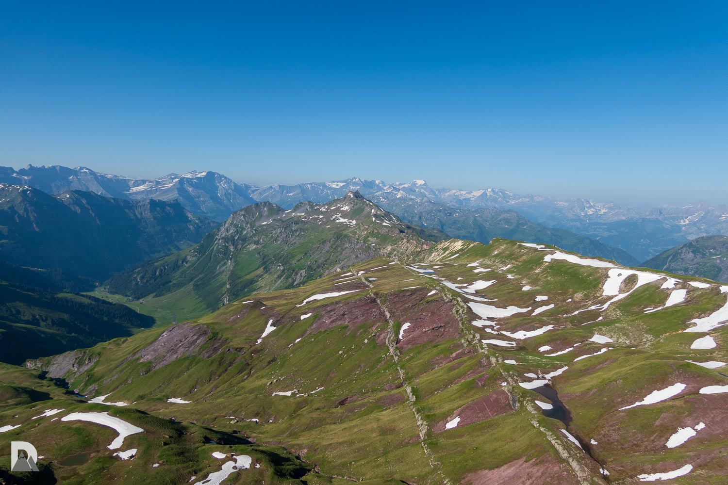 Gipsgrat und Guldergrat bis zum Gulderstock und den Glarneralpen